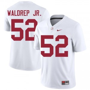 Mal Waldrep Jr. #52 White Men Stitched Jersey | Official Roll Tide University Football Gear 27668302