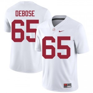 Micah DeBose #65 White Men Stitched Jersey | Moisture Wicking Crimson Tide High School Football Gear 96892928