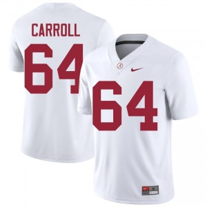 Michael Carroll #64 White Men Stitched Jersey | Official Roll Tide University Football Gear 79477389