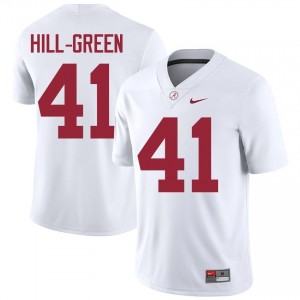 Nikhai Hill-Green #41 White Men Stitched Jersey | Limited Roll Tide High School Football Gear 69562648