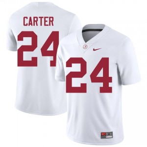 Noah Carter #24 White Men Stitched Jersey | Exclusive Alabama Crimson Tide College Football Gear 77385894