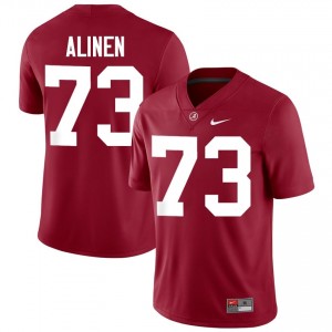 Crimson #73 Olaus Alinen Men Embroidery Jersey | Roll Tide Essential NCAA Football Edition 13421149