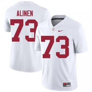 Olaus Alinen #73 White Men Stitched Jersey | Fresh Alabama Crimson Tide Player Football Gear 31215133