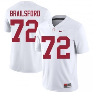 Parker Brailsford #72 White Men Stitched Jersey | Iconic Bama College Football Gear 29129886