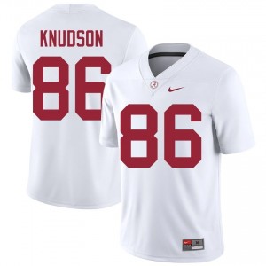Peter Knudson #86 White Men Stitched Jersey | Alumni Bama High School Football Gear 80355582