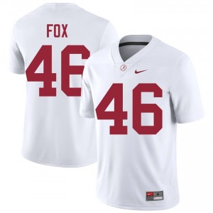 Peyton Fox #46 White Men Stitched Jersey | Gameday Alabama Crimson Tide College Football Gear 30827685