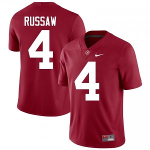 Crimson #4 Qua Russaw Men Embroidery Jersey | Bama Iconic College Football Edition 95429049