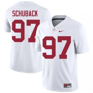 Reid Schuback #97 White Men Stitched Jersey | Pro-Grade Alabama University Football Gear 13361681