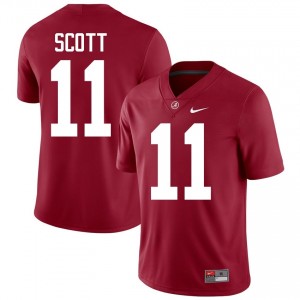 Crimson #11 Rico Scott Men Embroidery Jersey | Bama Pro-Grade University Football Edition 55780530