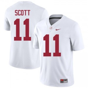 Rico Scott #11 White Men Stitched Jersey | Genuine Roll Tide College Football Gear 40779231