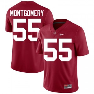 Crimson #55 Roq Montgomery Men Embroidery Jersey | Roll Tide Official University Football Edition 10088108