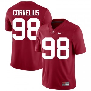 Crimson #98 Tucker Cornelius Men Embroidery Jersey | Roll Tide Genuine College Football Edition 38184625