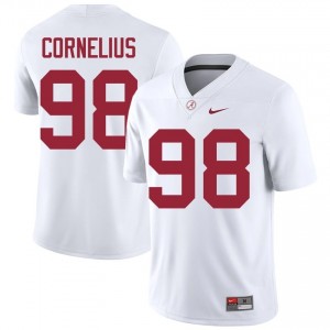 Tucker Cornelius #98 White Men Stitched Jersey | Elite Crimson Tide NCAA Football Gear 65710730