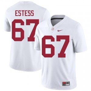 Wade Estess #67 White Men Stitched Jersey | Pro Cut Alabama NCAA Football Gear 67013562