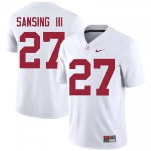 Walter Sansing III #27 White Men Stitched Jersey | Gameday Alabama Crimson Tide College Football Gear 15872439