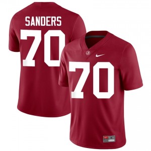 Crimson #70 William Sanders Men Embroidery Jersey | Bama Authentic Player Football Edition 33921588