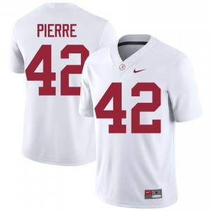 Yhonzae Pierre #42 White Men Stitched Jersey | Officially Licensed Alabama High School Football Gear 75255600
