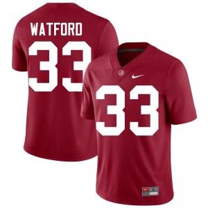 Crimson #33 Adam Watford Men Embroidery Jersey | Roll Tide Essential NCAA Football Edition 31377218