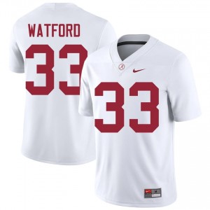 Adam Watford #33 White Men Stitched Jersey | Fresh Crimson Tide Player Football Gear 42968794