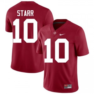 Crimson #10 Bart Starr Men Embroidery Jersey | Alabama Pro Cut NCAA Football Edition 67192707