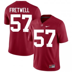 Crimson #57 Bear Fretwell Men Embroidery Jersey | Crimson Tide Elite Thread University Football Edition 77108872