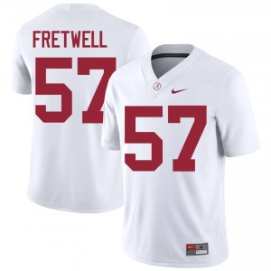 Bear Fretwell #57 White Men Stitched Jersey | Exclusive Alabama Crimson Tide College Football Gear 65791493