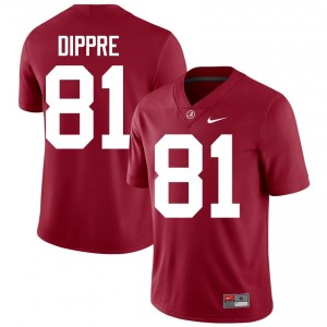 Crimson #81 CJ Dippre Men Embroidery Jersey | Alabama Crimson Tide Fresh Player Football Edition 26451111