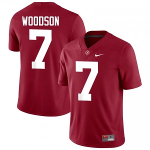 Crimson #7 Caleb Woodson Men Embroidery Jersey | Crimson Tide Gameday College Football Edition 78778113