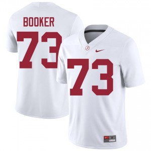 Chris Booker #73 White Men Stitched Jersey | Official Roll Tide University Football Gear 58904975