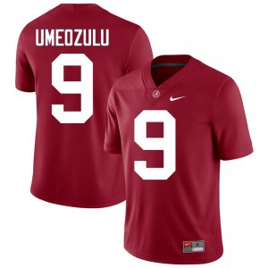 Crimson #9 Desmond Umeozulu Men Embroidery Jersey | Bama Authentic Player Football Edition 79019404