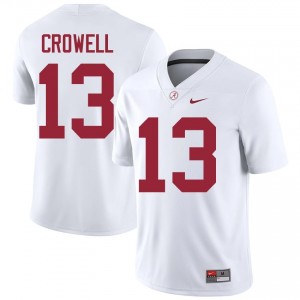 EJ Crowell #13 White Men Stitched Jersey | Elite Thread Crimson Tide University Football Gear 53461652