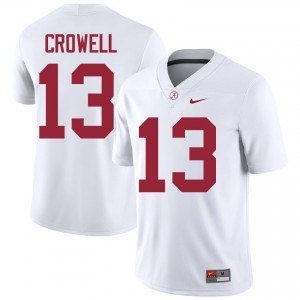 Ezavier Crowell #13 White Men Stitched Jersey | Fresh Crimson Tide Player Football Gear 61594826
