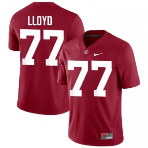 Crimson #77 Jackson Lloyd Men Embroidery Jersey | Alabama Crimson Tide Elite NCAA Football Edition 77292164