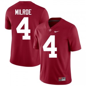 Crimson #4 Jalen Milroe Men Embroidery Jersey | Alabama Durable University Football Edition 60278796