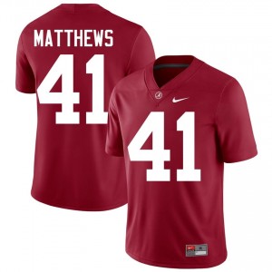 Crimson #41 Jamarion Matthews Men Embroidery Jersey | Alabama Crimson Tide Exclusive College Football Edition 50543402