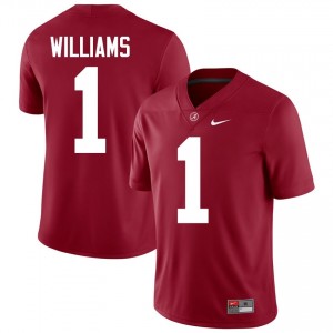 Crimson #1 Jameson Williams Men Embroidery Jersey | Roll Tide Genuine College Football Edition 96666096