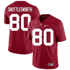 Crimson #80 Jaxon Shuttlesworth Men Embroidery Jersey | Roll Tide Official University Football Edition 23244258