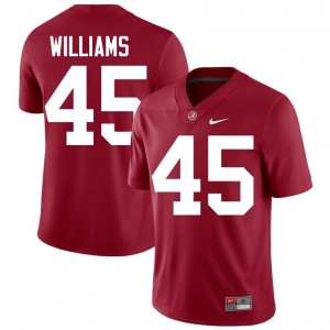 Crimson #45 Jay Williams Men Embroidery Jersey | Bama Pro Cut NCAA Football Edition 55942963