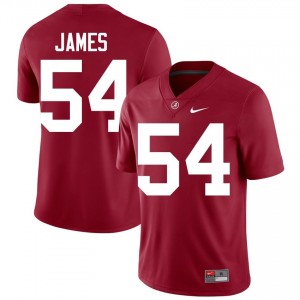 Crimson #54 Jayvin James Men Embroidery Jersey | Roll Tide Essential NCAA Football Edition 50430883