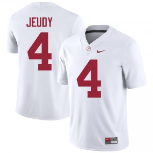 Jerry Jeudy #4 White Men Stitched Jersey | Licensed Alabama Crimson Tide Player Football Gear 27832714