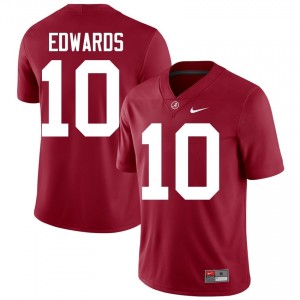 Crimson #10 Jireh Edwards Men Embroidery Jersey | Bama Authentic Player Football Edition 30203653