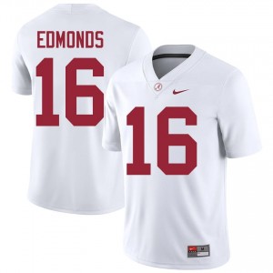 Jorden Edmonds #16 White Men Stitched Jersey | Authentic Alabama Player Football Gear 78318158