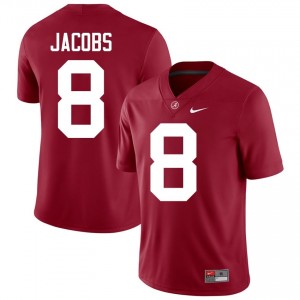 Crimson #8 Josh Jacobs Men Embroidery Jersey | Alabama Premium NCAA Football Edition 42694609