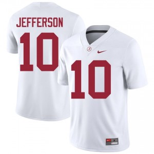 Justin Jefferson #10 White Men Stitched Jersey | Gameday Crimson Tide College Football Gear 53409236