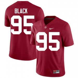 Crimson #95 Leslie Black Men Embroidery Jersey | Alabama Crimson Tide Durable University Football Edition 88338861