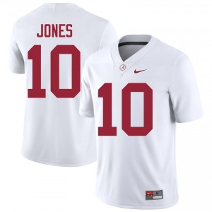Mac Jones #10 White Men Stitched Jersey | Official Roll Tide University Football Gear 28068995