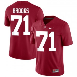 Crimson #71 Nick Brooks Men Embroidery Jersey | Roll Tide Classic Player Football Edition 94177179