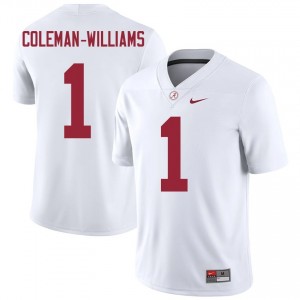 Ryan Coleman-Williams #1 White Men Stitched Jersey | Pro-Grade Bama University Football Gear 27910173