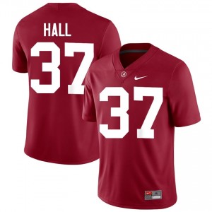 Crimson #37 Tailan Hall Men Embroidery Jersey | Crimson Tide Elite NCAA Football Edition 50761027
