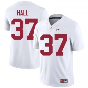 Tailan Hall #37 White Men Stitched Jersey | Licensed Alabama Crimson Tide Player Football Gear 23676300